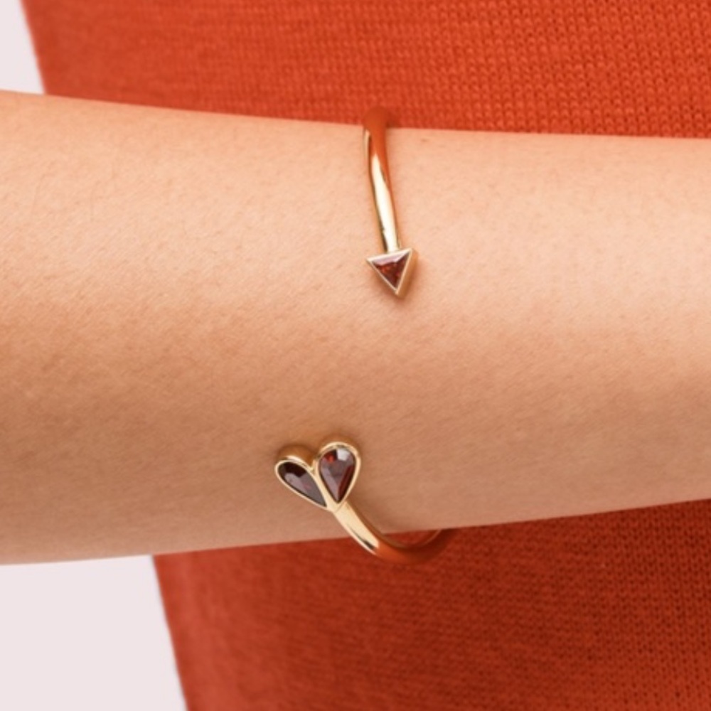 $68 Kate Spade Rock Solid Heart Flex Cuff Bracelet rose gold - Picture 2 of 5